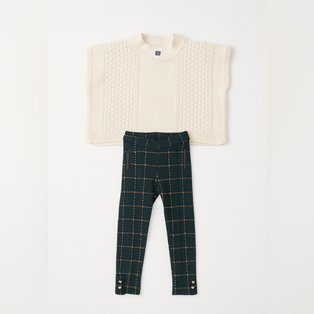 Janie & Jack Sweater (Poncho Style) + Pants Outfit